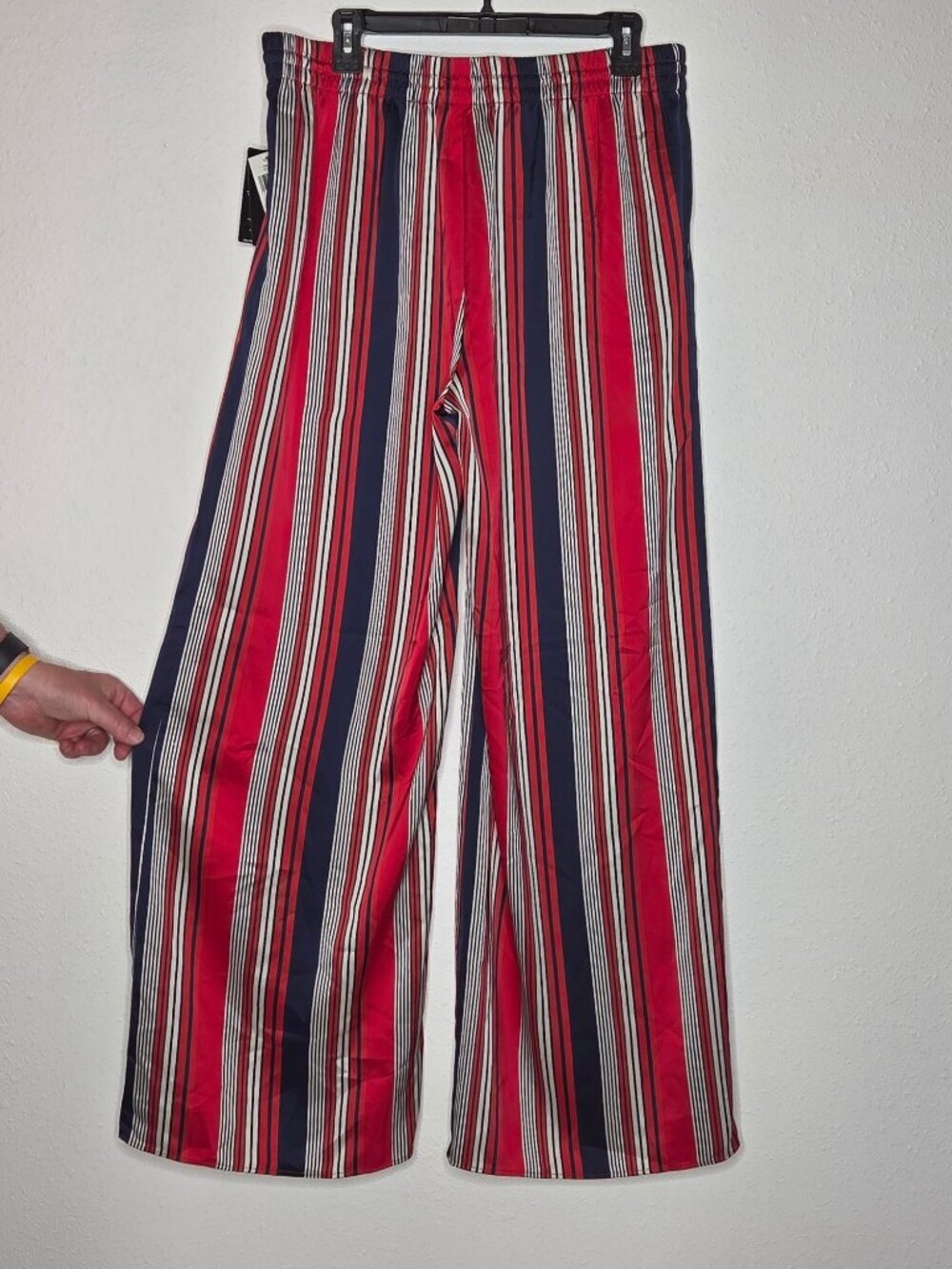 Lauren Ralph Lauren Striped Satin Charmeuse Wide-Leg Pants - Red Multi
